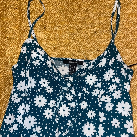 Teal Floral Forever 21 Dress - Picture 2 of 4